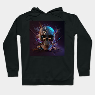 Shattered Reality Light Fire Skull Hoodie